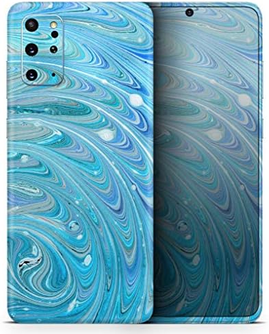 Дизајн Скинц мешано сино масло заштитно винил декларална обвивка на кожата компатибилен со Samsung Galaxy S20