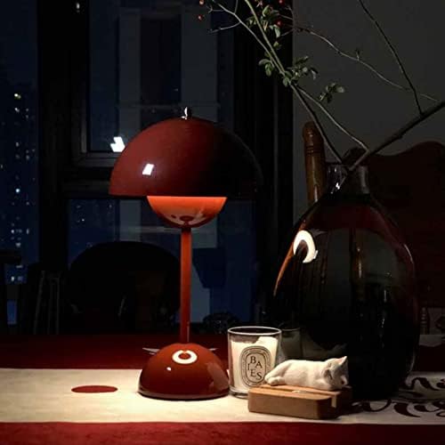 Саутас модерна печурка за печурки, ламба за печурки, ретро LED вино црвен среден век, ламба со купола, нордиска минималист покрај ламбата