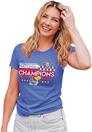 Сина 84 женски NCAA Kansas Jayhawks Национален шампион во кошарка маица 2022 Трибленд награда