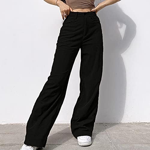 Фармерки за жени со високи половини, баги y2k Баги фармерки широки нозе искинаа потресени панталони за тексас трендовски улична облека