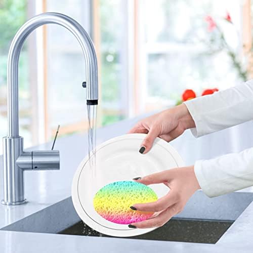 3 парчиња чистење сунѓери живописна шема на бои што се појавуваат сунѓер за чистење кујна бања за домаќинства што не е гребење