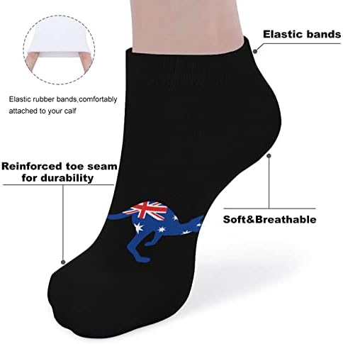 Австралија знаме Кенгур смешно трчање чорапи за глуждот атлетски чорапи без шоу за мажите жени