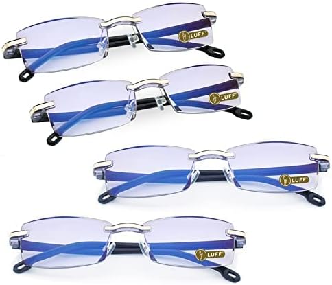 Луф лесни чаши за читање без метеж - 4paris сино светло блокирајќи ги очилата за чистење на леќи