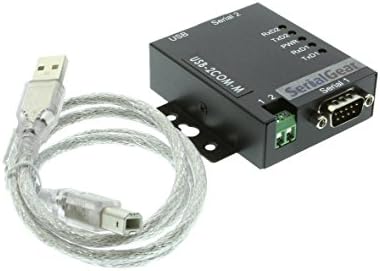 Coolgear 2 порта USB до сериски RS-232 DB-9 адаптер индустриски метал куќиште