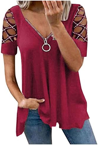 Prdecexlu опремена полиестер половина зип блуза женска случајна есенска цврста боја џемперит средно зип со долги ракави за дишење