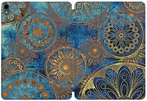 Lex Altern iPad 12.9 Magnetic Case Pro 11 инч 2019 2018 Bohemian Hard Shell Auto Wake Sleek Model Smart Boho Blue Table 3D Gen Vintage Abstrict