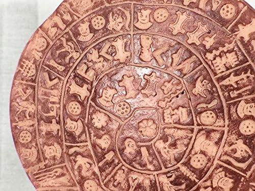Феистос диск, миноан мистерија реплика со џунгла плакета Античка мистерија