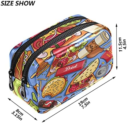 Глафи ​​пица хамбургер помфрит кафе молив за кафе, голем капацитет торбичка торбичка торбичка преносна козметичка торба, за училишна