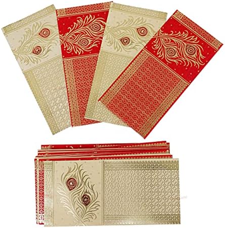 Врзани панделки Шагун плик за покана за венчавки Божиќ - коверти за подароци во Шагун за носител на картички за пари за годишнина од