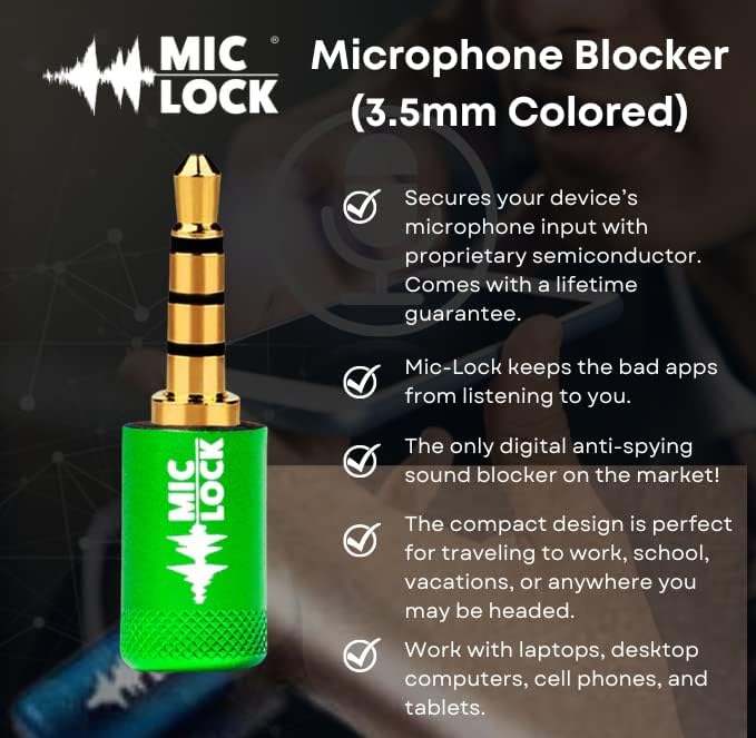 Микрофон-Заклучување Метални Бои 3,5 мм-Зелена