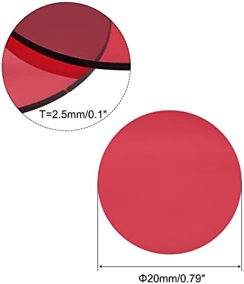Меканиксиност 20мм Основи на минијатурни модели, кружна основа од 2,5 мм, транспарентна црвена пакет од 10