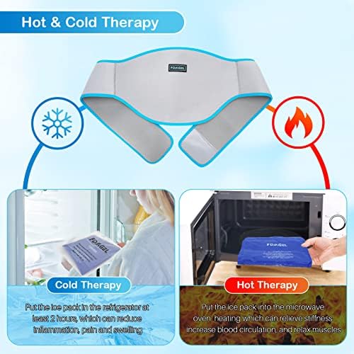 FDMGEL гел мраз пакет за олеснување на болката во грбот, повторна употреба на топла ладна компресија на задниот дел од мраз со 2 пакувања