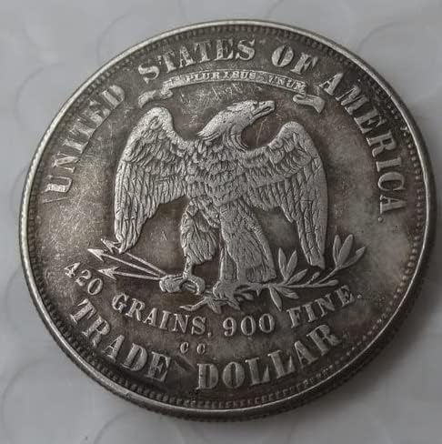 Ретка 1876 година КК седеше слобода Американска САД САД Соединетите Држави трговски долар Антички воздржани сребрени бои. Откријте сега!