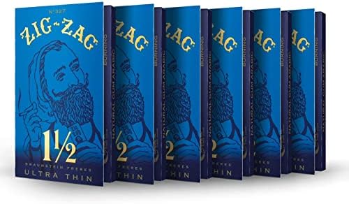 Цик-Цак Тркалачки Хартии 1 1/2 Ултра Тенки-Сини-32 хартии по Брошура | Изработени Од Природни Ленени Влакна за Непречено И Чисто Искуство