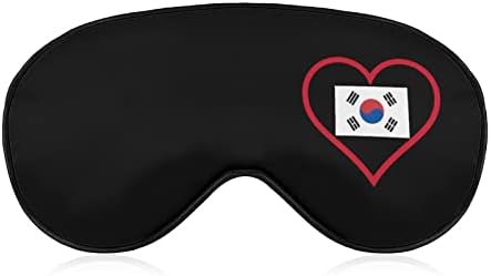 Јас многу го сакам South_korea црвено срце спиење за слепи маска, симпатична сенка за очи, смешна ноќна покривка со прилагодлива лента
