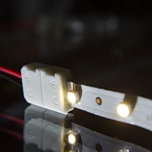 LED светлосни светлосни ленти конектор, 8мм единечна боја 3528 - 6 инчи која било аголна лента до лента, 12 пакувања