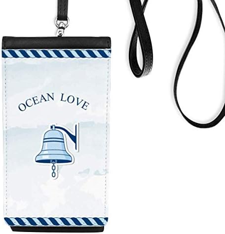 Bellвонче океански Loveубов морска пловидба Телефонски паричник чанта што виси мобилна торбичка црн џеб
