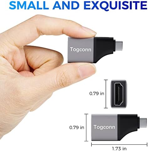 Togconn USB C до HDMI адаптер 4K@60Hz 5 пакет преносен тип Ц машки до HDMI Femaleенски конектор поддржува 4K@60Hz, 2K, 1080p, за MacBook Pro, Air, iPad, Dell XPS, Sumsang Galaxy и повеќе
