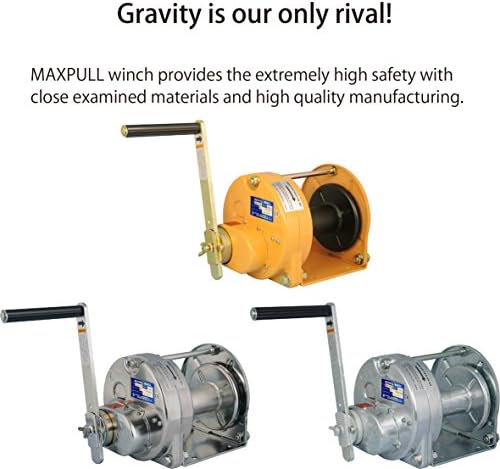 Maxpull Steel Spur Gear Тешка кревање, влечење рачно рачно крило со автоматска сопирачка, капацитет од 2.200 фунти без кабел или жица јаже-GM-10-SI