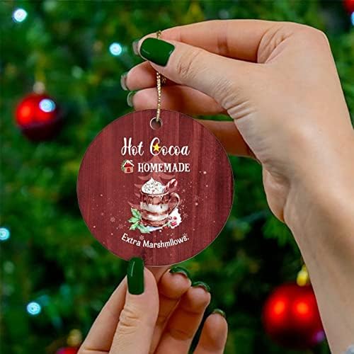 Cheyan Hot Cocoa Домашен Божиќен украс, украс за новогодишна елка за Божиќ украсен порцелански украс Божиќ што виси украс