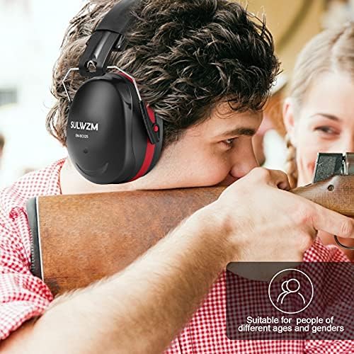 Заштита на слухот Sulwzm уво за уши, NRR 28dB бучава откажување за пукање, косење, градежништво, црвена боја