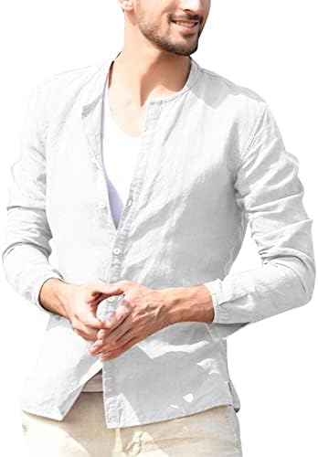 Кошули со постелнина XXBR за мажи, 2022 пролетно копче со долг ракав надолу, лабава деловна кошула за одмор на чешми за одмори