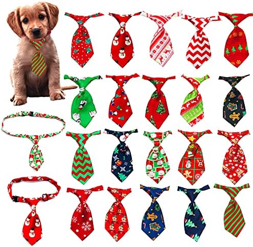 Jpgdn 20 парчиња Божиќ, мало куче вратови за кучиња, масовни врски за мало средно девојче момче кученце кучиња маче зајаче
