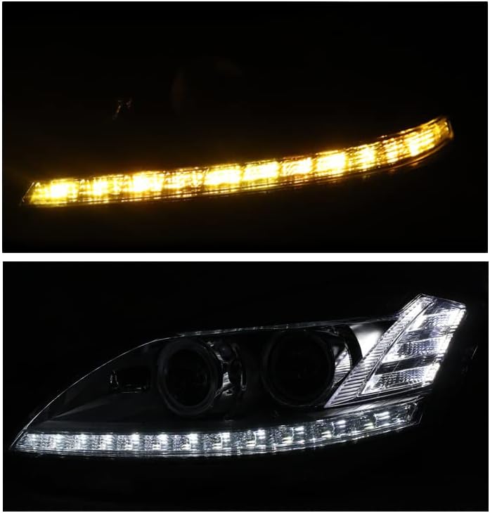 ZMAUTOPARTS LED Проектор Фарови Светилки Chrome w/6.25 Белата DRL Компатибилен со 2007-2009 S-Класа W221