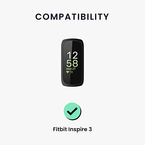 KWMobile Watch Bands компатибилни со Fitbit Inspire 3 - ленти сет од 2 замена силиконски опсег - црна/сива