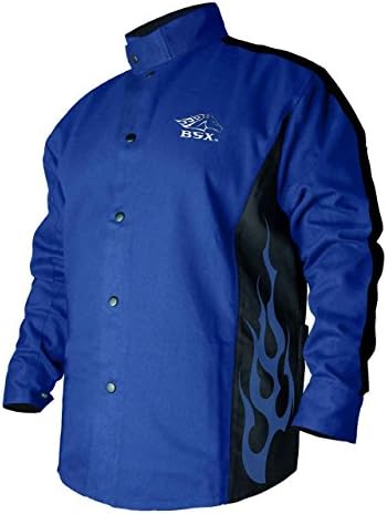 Revco 2xl BSX отпорна на пламен заварување јакна - сина со сина пламен, BXRB9C - 2XL