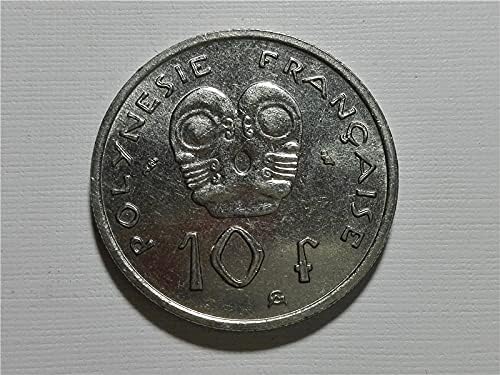 Океанија Француска Полинезија 10 Франк Монета Година Случаен Странски Монети Подарок Колекција