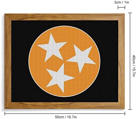 Знаме на Тенеси 5Д вежба Дијамантски комплети за сликање со рамка DIY рачно изработени броеви кристални додатоци за висини уметници дома декорација