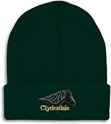Beanies за мажи животински коњ Клисдејл везови коњи Зимски капи за жени акрилен череп капа 1 големина