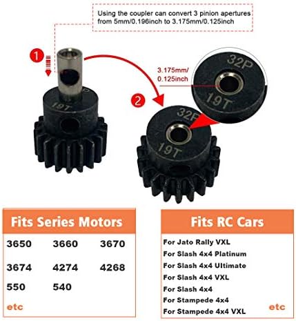 GlobAct 54T 0,8 32 Pitch Metal Steel 3956 Spur Gear со 15T/17T/19T Pinions Gear Sets за Traxxas Slash 4x4 4WD/2WD VXL Rally VXL Stampede 4x4 1/10 Самит 1/10 Е-рево делови