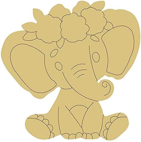 Дизајн На слон по Линии Исечено Недовршено Дрво Закачалка За Врати За Деца Во Соба Мдф Форма На Платно Стил 6 уметност 1