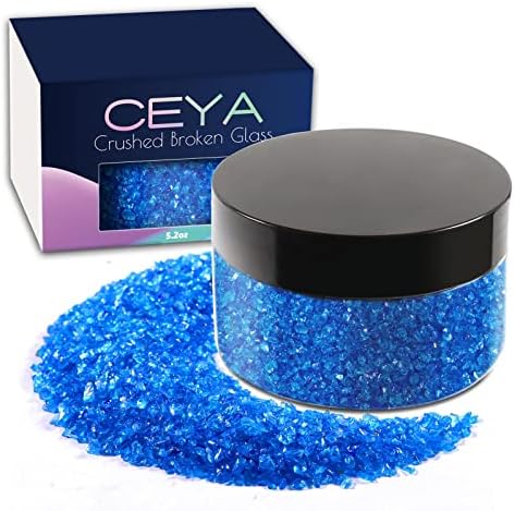 CeyA 5.3oz/ 150g мелени неправилно стакло Нептун сино металик кристален чип скршен стаклен чипс сјај 2-4мм занаетчиски бучен сјај за нокти Арт Епоксидна смола од смола Кра?