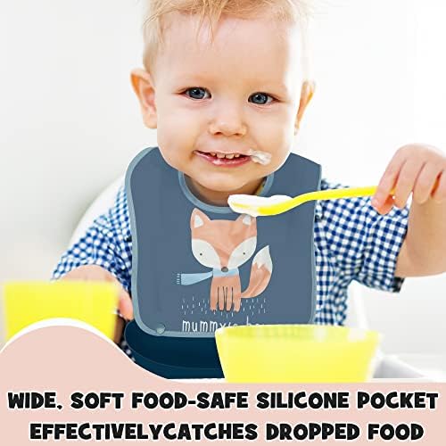 Голем СЛОН Бебе Силиконски Лигавчиња-Меки Водоотпорни Хранење Лигавчиња За Дете - 3 Пакет