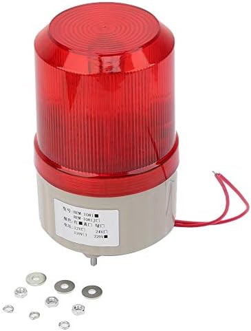 Fafeicy 220VAC, ротирачки трепкачки сигнал светло црвена LED предупредувачка светлина, дијаметар од 75мм, копчиња и индикатори