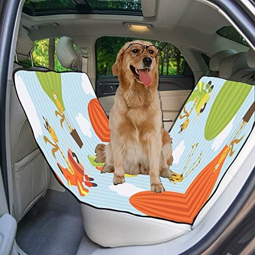 Еневоткс Куче Седиште Покритие Прилагодено Животно Топол Воздух Балон Симпатична Слатка Печатење Автомобил Седиште Капаци За Кучиња Водоотпорен
