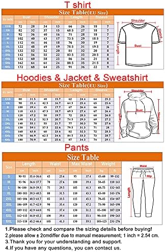 DflyHlH 2 парчиња костум за машка лежерна јакна за 3D печатење во боја со долги ракави, панталони за џогирање на панталони во боја,