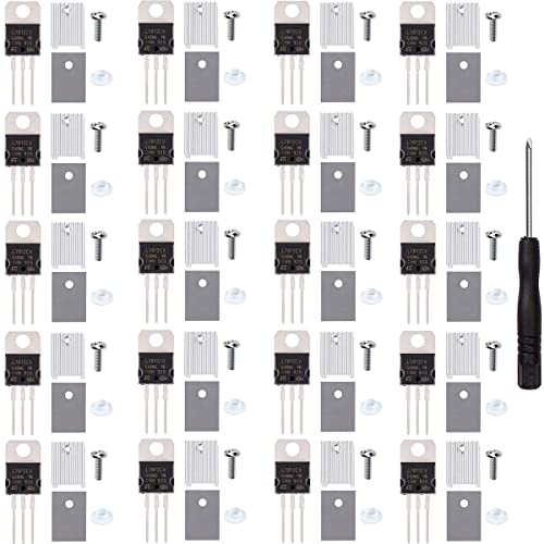 DKARDU 20 PCS L7812CV L7812 Регулатор на напон Транзистор излез 12V 1.5A IC линеарни регулатори на позитивен напон TO-220 со загреана завртка за мијалник гума силиконски шрафцивер