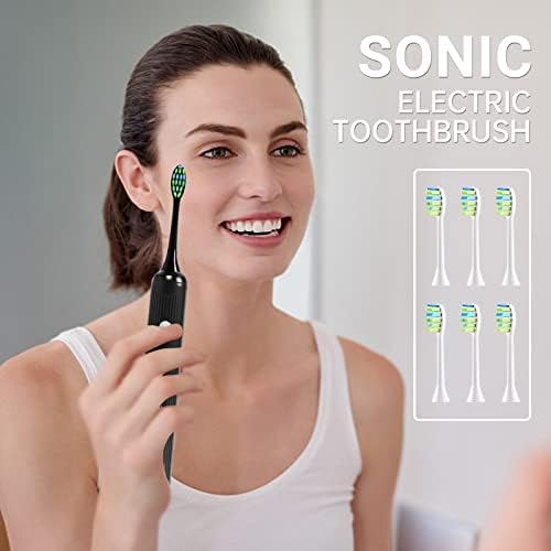 Електрична четка за заби на Hurkeye со 6 глави на четки за возрасни и деца, Ultra Sonic електрични четки за заби, 5 режими со