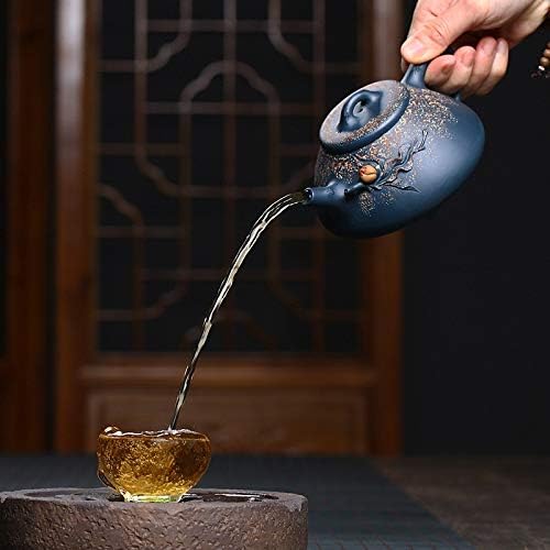Uxzdx upscale чај сад виолетова глинена камена лажичка чајници филтер за убавина котел Рачно изработен чај сет вратоврски за гејниин залежни материјали 360 мл