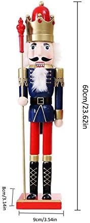 Замтак Божиќни украси рачно изработени дрвени занаети британски стил 60см оревчеста куклена кукла дома