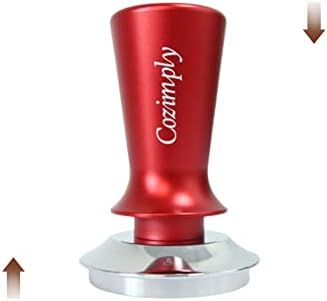 Cozimply 53mm еспресо Тампер - Премиум бариста кафе -тампер со калибрирана пролет натоварена и рамна база од не'рѓосувачки челик