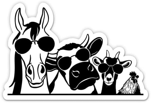 Налепница за смешни животни на фарма - налепница за лаптоп 3 - водоотпорен винил за автомобил, телефон, шише со вода - коза од коза од