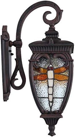 Hnxnr Мода класична сплице обоена стаклена wallидна ламба Антички европски стил на отворено водоотпорен wallиден фенер Дожд изобилен алуминиумски wallид монтиран светло ?