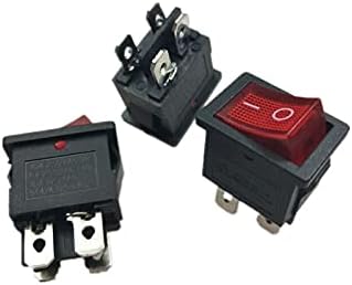 10PCS/Lot KCD1-104 Rocker Switch 4pin On Off DPST 12V 220V црвена зелена ламба црна 15x21 Rocekr Switch 6A 250VAC KCD1 -