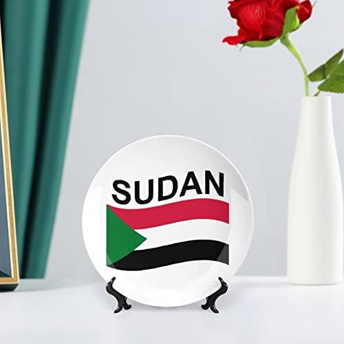 Знаме на Судан Смешна коска Кина Декоративна чинија со тркалезни керамички плочи занает со приказ за украси за внатрешни работи