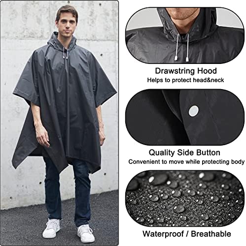 Kunyun Rain Ponchos за возрасни, 2 пакувања со мантили со качулка за жени, итна јакна од дожд за отворено